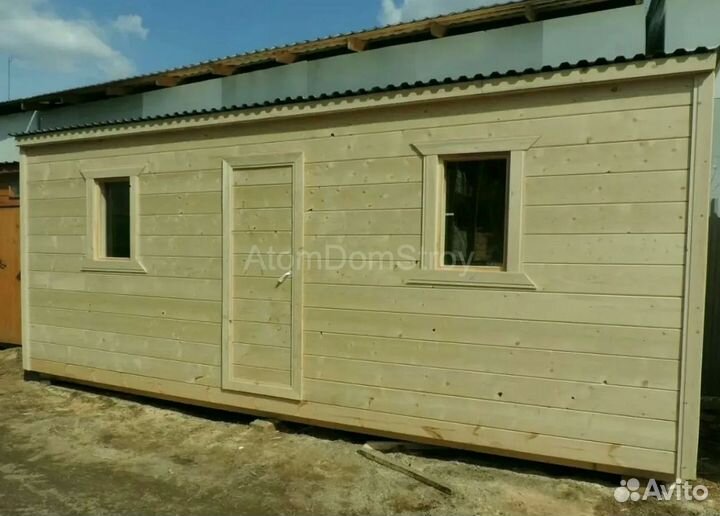 Вагончик бытовка строительная с установкой