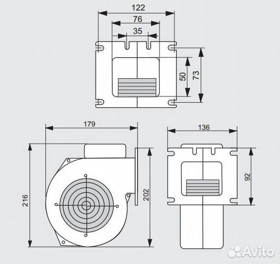 Нагнетатель Вентилятор котлов WPA-117 M+M WPA-120