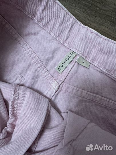 Джинсовая юбка мини розовая O'stin S