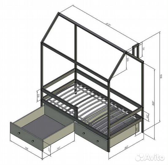 Детская кровать домик
