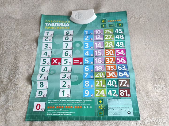 Говорящая таблица умножения 