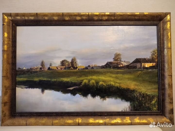 Картина маслом Деревенский пейзаж холст масло