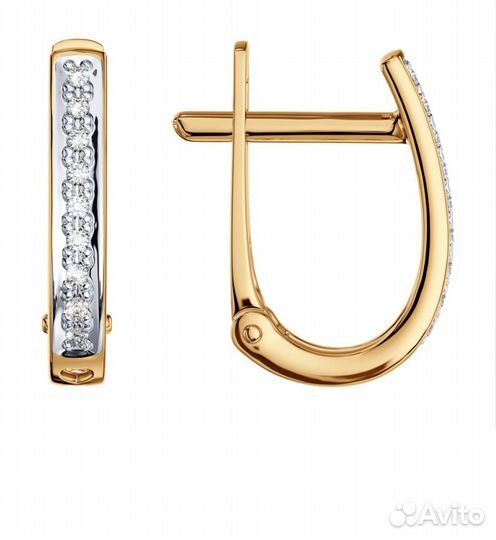 Золотые серьги с бриллиантами Sokolov
