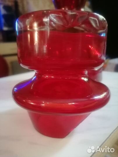 Графин - ваза СССР рубиновое стекло