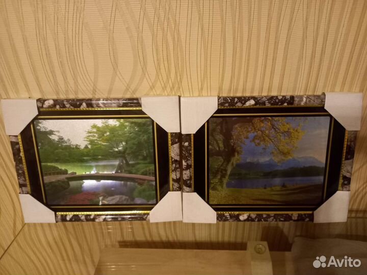 Картина в рамке под стеклом голографическая 36*28