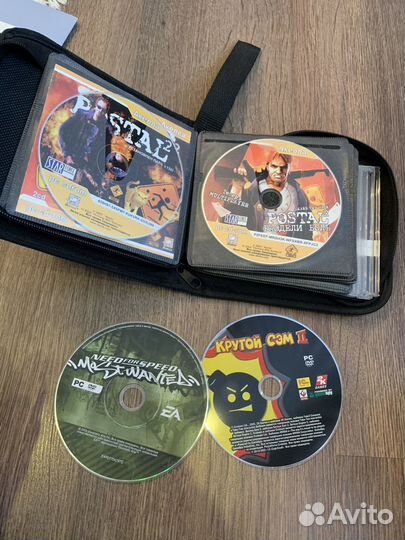 Сумка для дисков и диски с играми