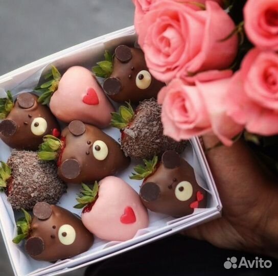 Клубника в шоколаде, съедобные букеты