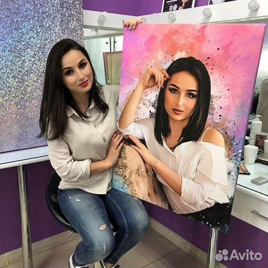 Портрет на холсте по фото в Железногорске-Илимском