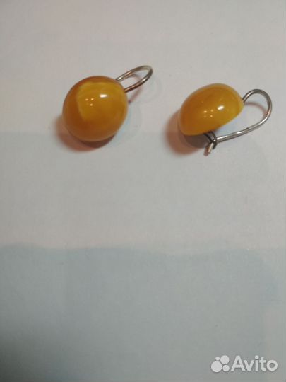 Серьги янтарь