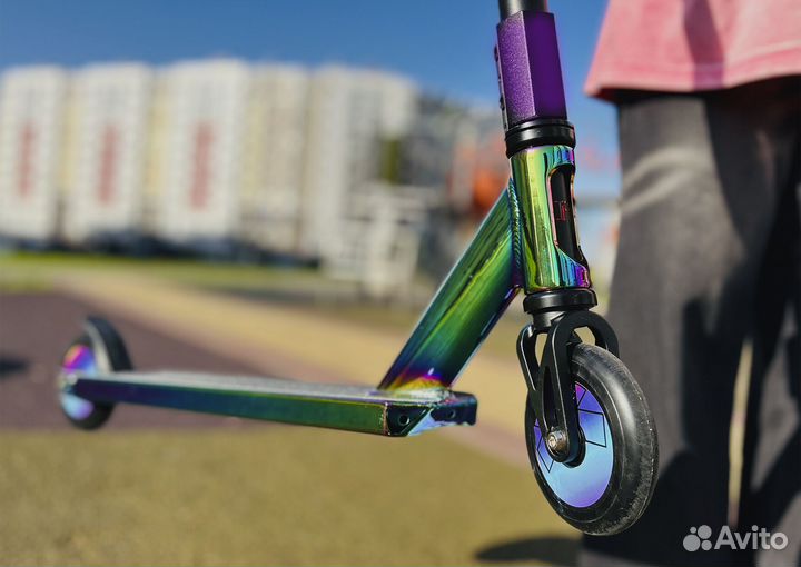 Самокат трюковый sax9 фиолетовый хомут
