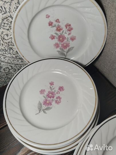 Набор из 9 тарелок фарфор СССР Богдановичи