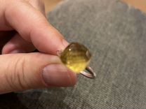 Кольцо серебро желтый топаз