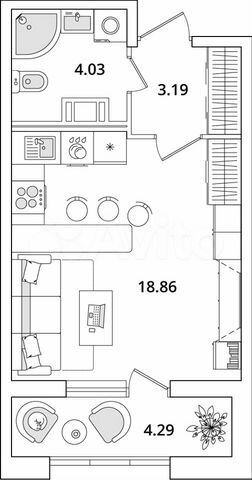 Квартира-студия, 28,2 м², 8/23 эт.