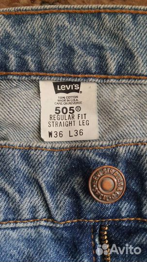 Джинсы levis 505 W36L36 USA