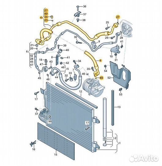 Трубка шланг кондиционера Tiguan Alhambra Sharan