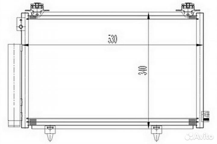 Радиатор кондиционера Toyota Yaris 1.0i 16V-1.3i 16V 1.4 D4D-1.5i 16V (паяный)