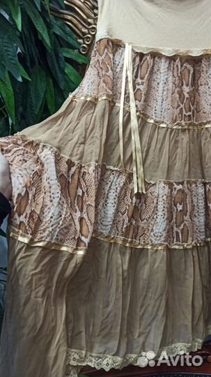 Юбка шифон gucci 56-62 леопард италия