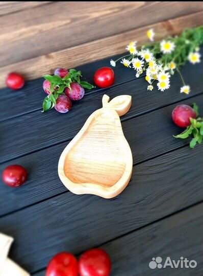 Детская тарелка деревянная 