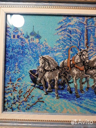 Картина из бисера Русская тройка