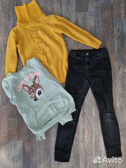 Свитер, джинсы, лонг hm