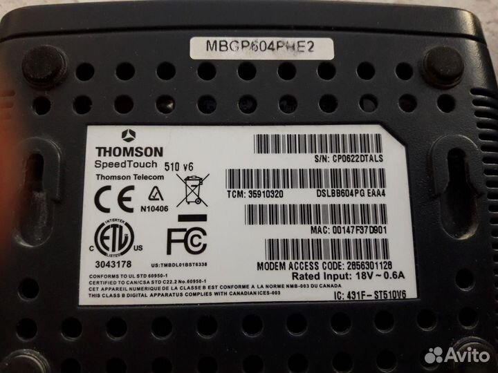 Adsl Модем SpeedTouch 510 v6