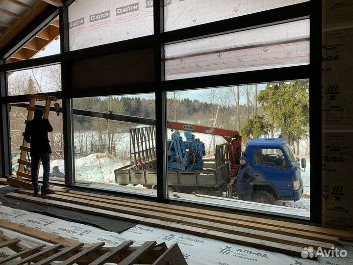 Остекление каркасных домов фахверков