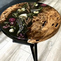 Журнальный столик из массива карагача и смолы, Белорецк