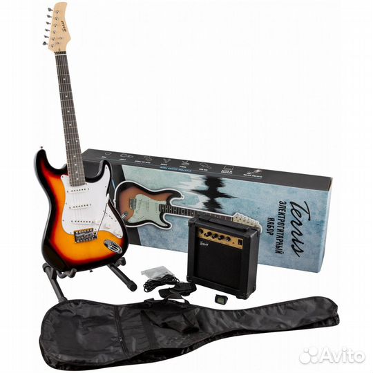 Набор Электрогитара, комбик, чехол, стойка, и др