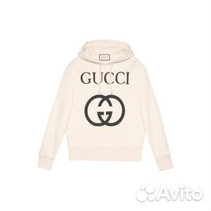 Худи Oversize Gucci Interlocking G, белый/черный