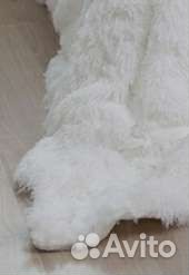 Новый белый плед евро пушистый шиншилла на кровать