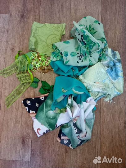 Лоскут зелёный и розовый