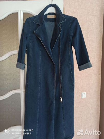 Джинсовое платье-плащ