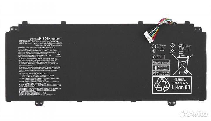 Аккумулятор AP1503K, AP15O5L к Acer Aspire S5-371, S5-371T, Chromebook R13 CB5-312T, Swift SF514-51