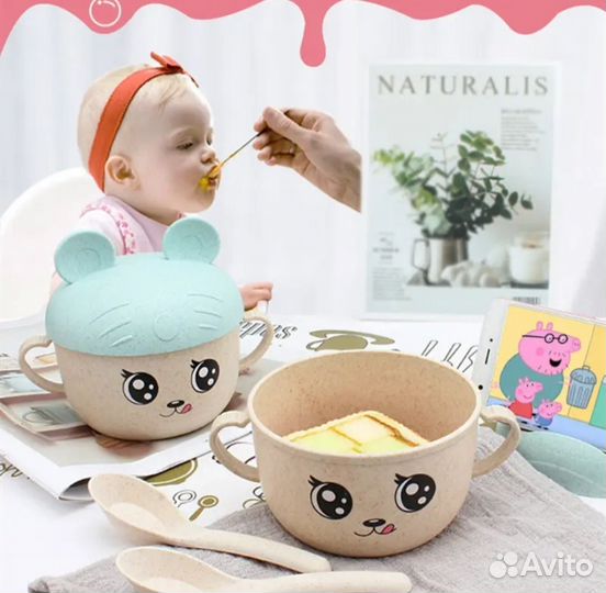 Детская посуда для кормления набор Микки Маус