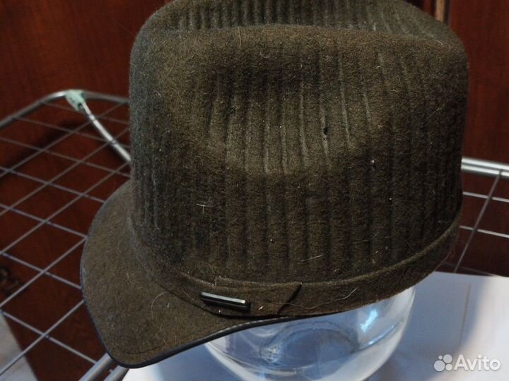 Кепка, фетровая, кожаная натуральная шапка