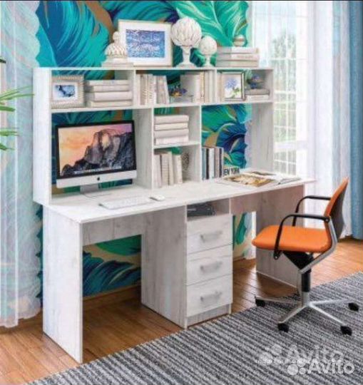 Стол письменный, компьютерный для двоих с ящиками