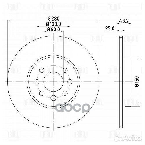 Диск торм. для а/м Opel Astra H (04) перед. d