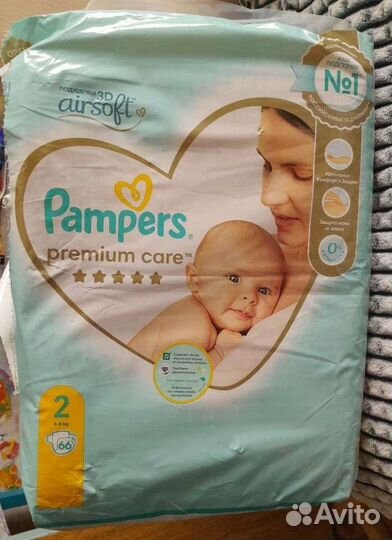 Подгузники pampers premium care 2