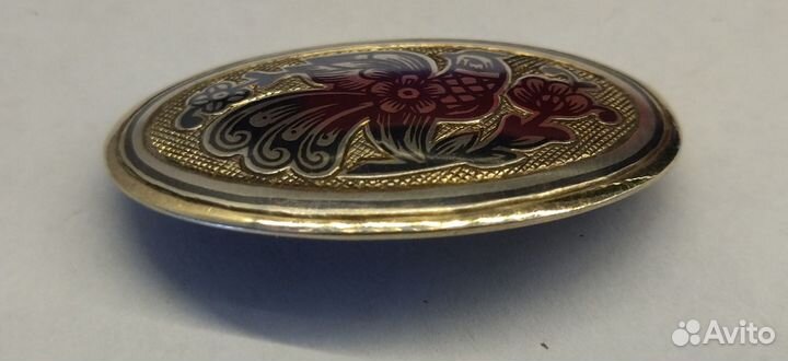 Брошь.серебро 925 проба(голова) северная чернь