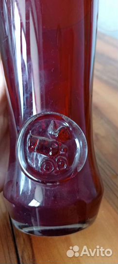 Ваза красное стекло СССР
