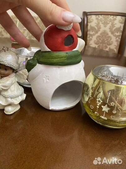 Подсвечник новогодний и ангел подарок