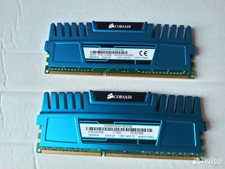 Corsair 8GB DDR3 2x4GB 1600 Mhz игровая 8гб ддр3