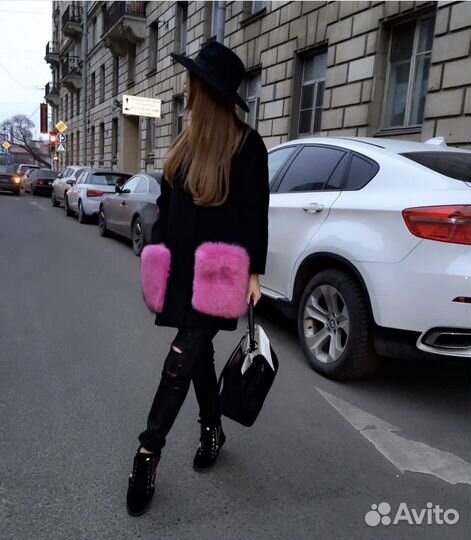 Кашемировое пальто с мехом