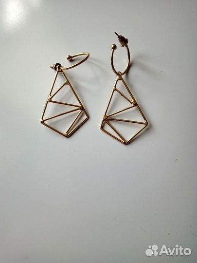 Серьги, позолота