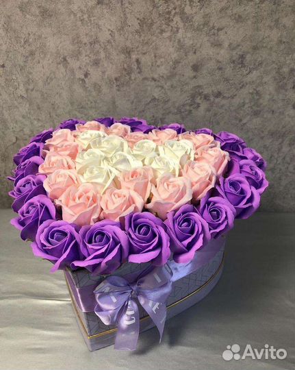 Букеты из мыльных роз,сердце