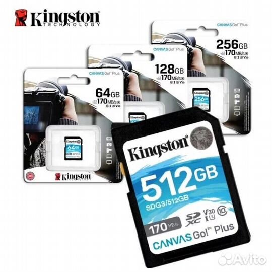 Карта памяти Kingston Canvas Go Plus 170\90 mb\s