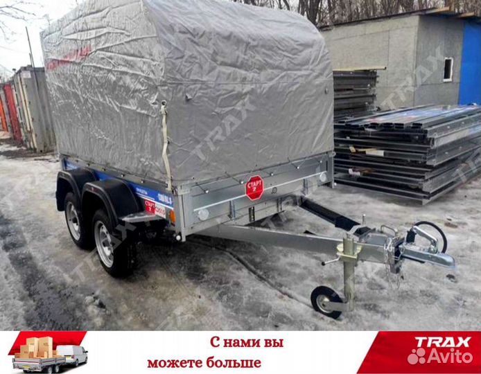 Двухосный легковой прицеп 2.5*1.5 метра с тентом