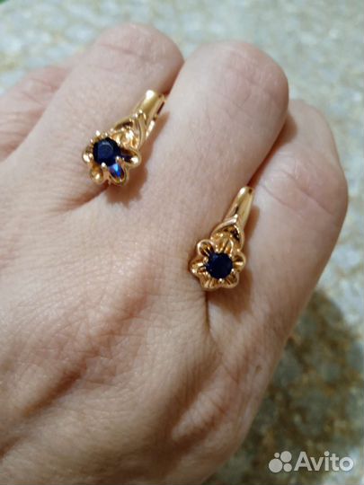 Позолоченные серьги 