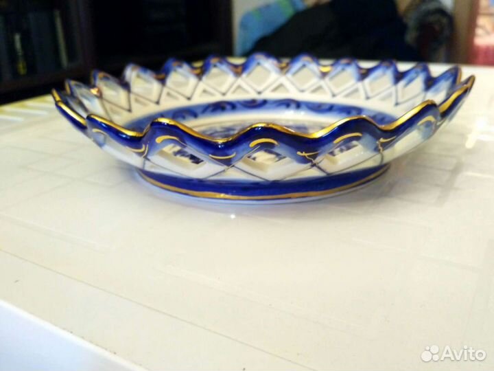 Блюдо фарфор гжель