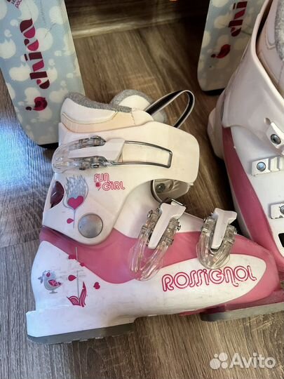 Горные лыжи+ботинки 100 см